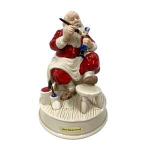 Vtg Gibson Greeting Card Co Christmas "Here Comes Santa" Music Box Otagiri Japan